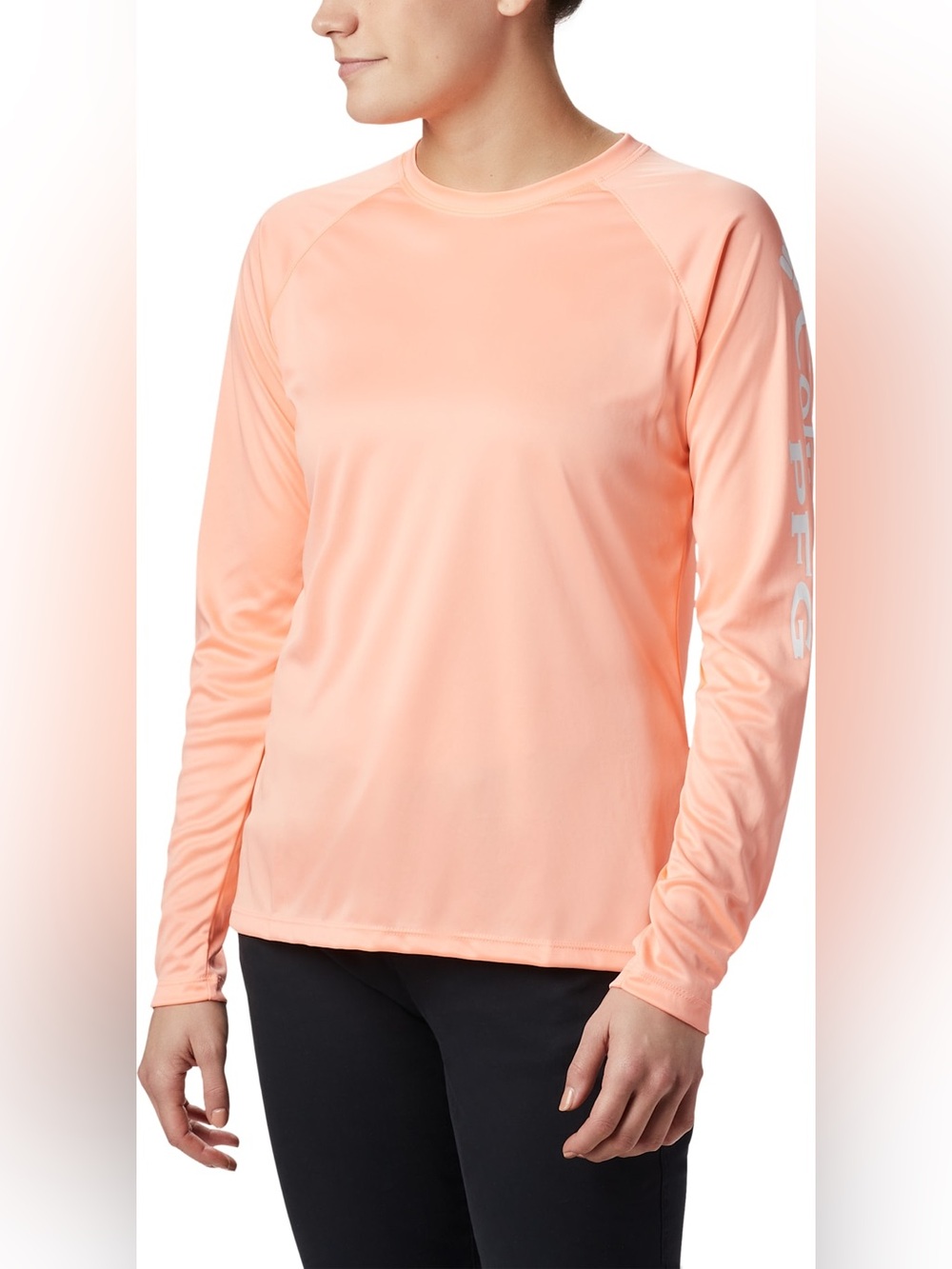 NWT Columbia PFG Tidal Tee II Long-Sleeve T-Shirt - Tiki Pink/White Logo - XL